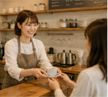 お客様への接客の様子