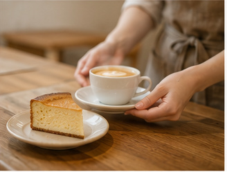 コーヒーとケーキのセット