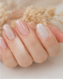 nail salon Linoのパールグリッターネイル